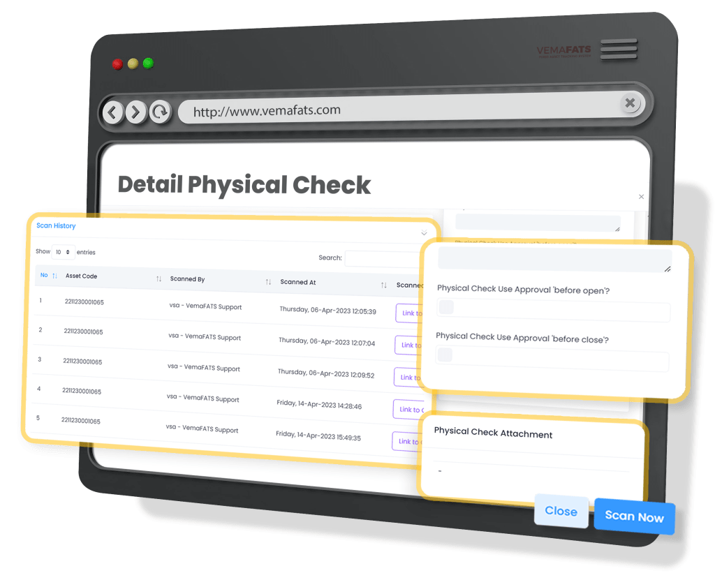 menu detail physical check vemafats